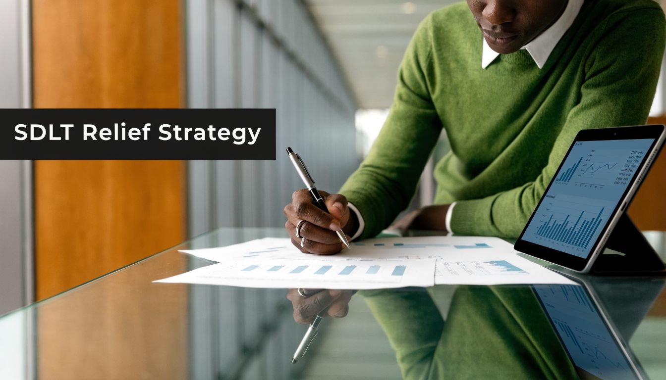 A professional analyzing financial data and charts on paper and a digital tablet for tax planning purposes.