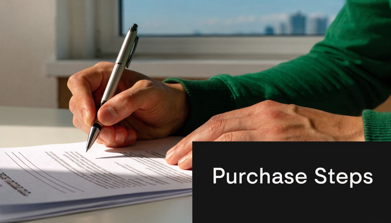 A close up view of a person signing a document for a purchase property in Thailand.